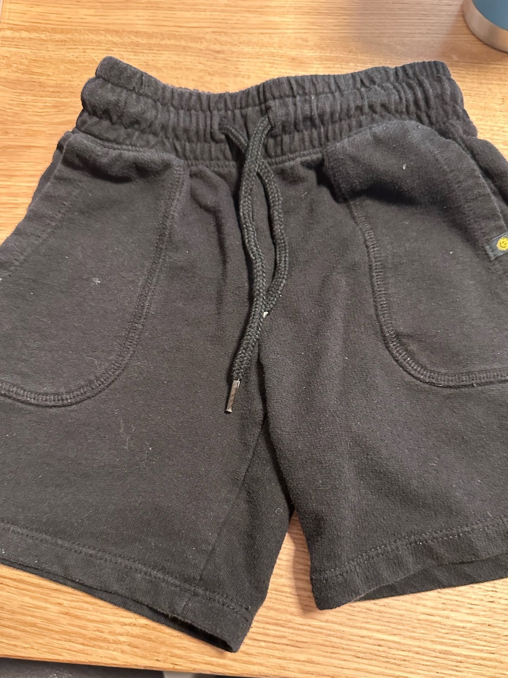 wonder nation Black Elastic Waist Shorts with Drawstring